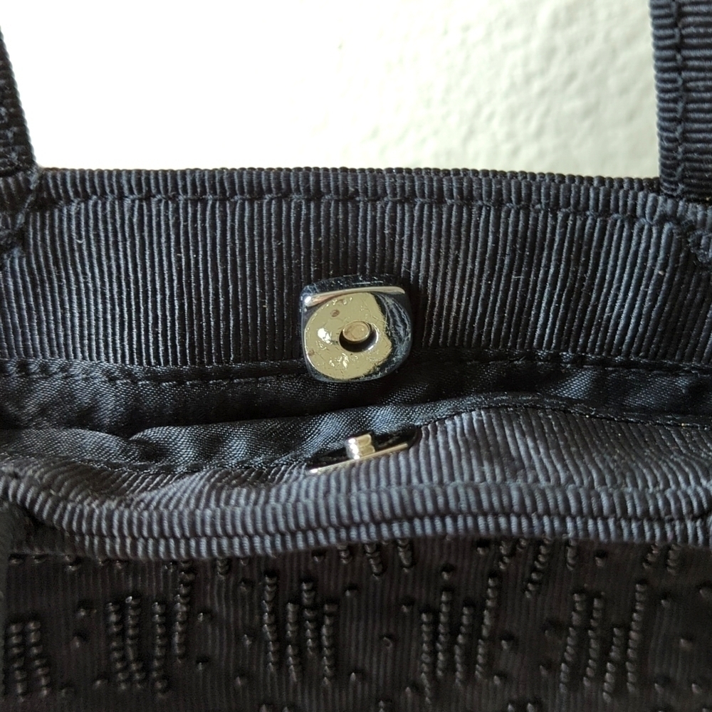 Liz Claiborne Y2K Vintage Lightweight Dainty Beaded Mini Square Handbag Black - Picture 5 of 11